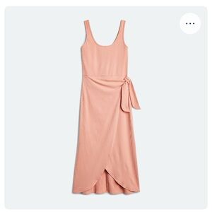Nine Britton Pink Ruched Tie Front Midi Dress